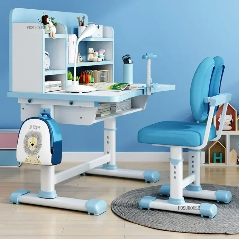 Modern Children's table primary school student study writing table household children's desk liftable desk and chair set