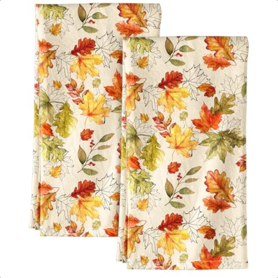 Autumn Flour Sack Kitchen Towels Set of 2