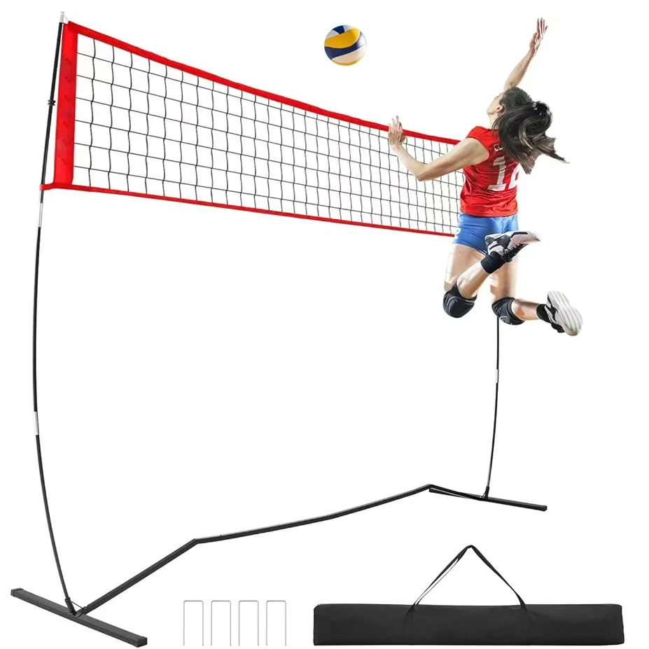 12FT Portable Volleyball Training Net ,volleyball Net Set for Beach Court or Serving Practice with Adjustable Height