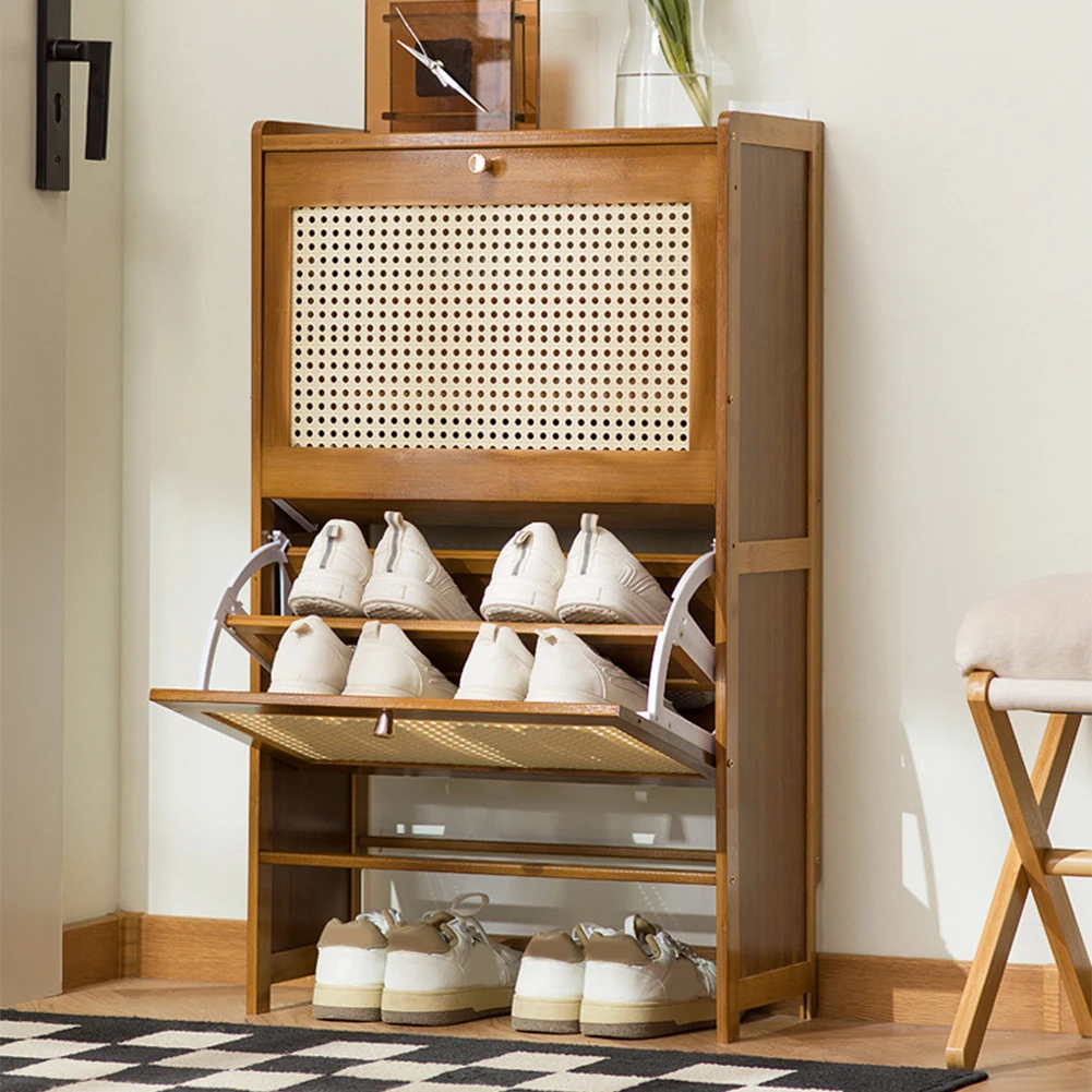 Shoe Cabinet Wooden Multifunctional Large Capacity Storage Cabinet Simple Shoe Rack Sturdy and Stable Dustproof Shelf