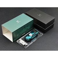 TM In Stock 1:64 Skyline GTR R34 Z TUNE Chrome Green Carbon Hood Diecast Diorama Car Model Time TOP Micro 2
