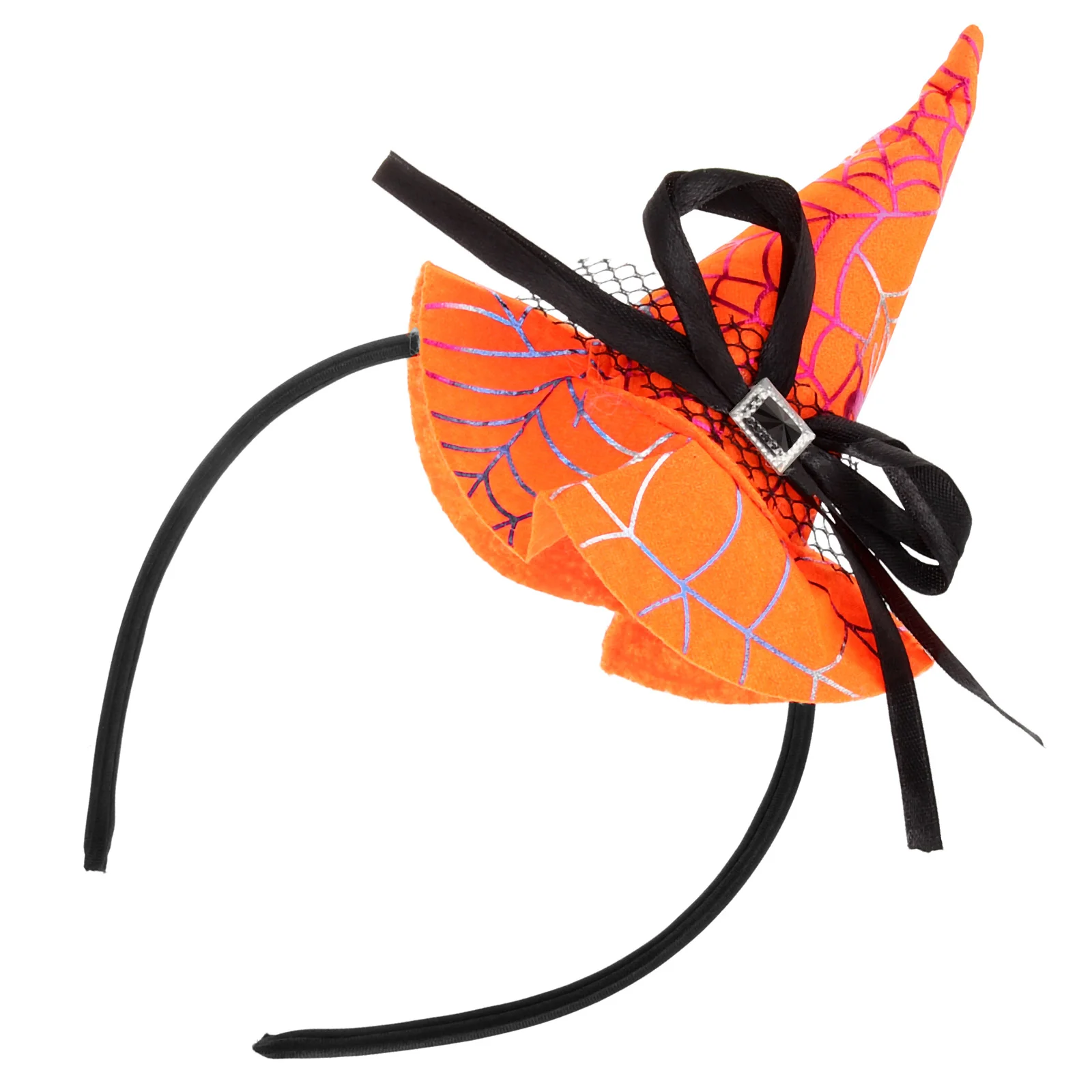 Hair Ribbons Halloween Headband Witch Hat Clasp Accessories Hoop Orange Headwear Child