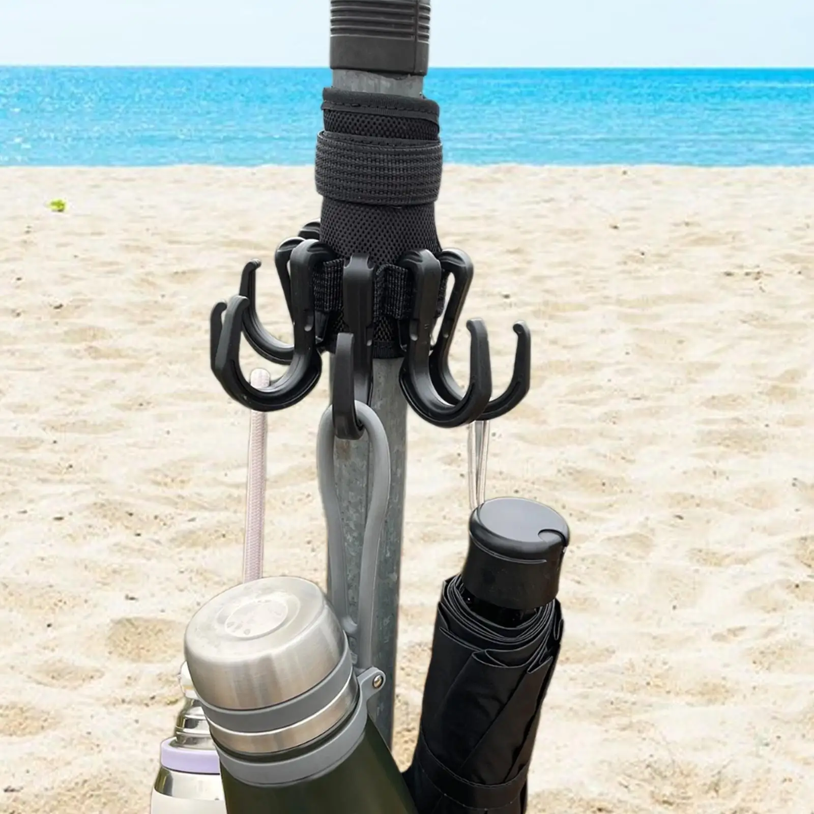 Beach Umbrella Hanging Hook Anti Slip Beach Umbrella Hanging Holder Beach Accessories for Towels Clothes Glasses Hats Backyard