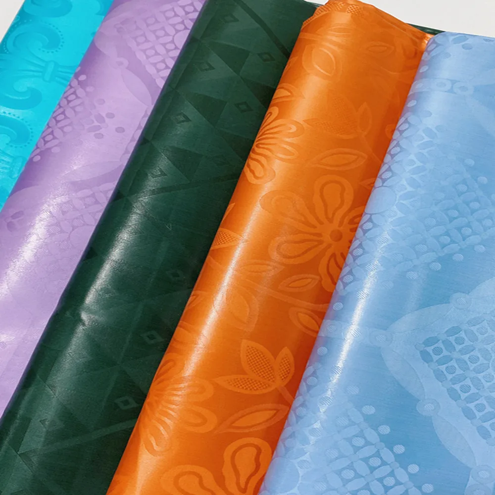 Commercio All'Ingrosso Guinea Brocade Super Magnum Gold Cotton Bazin Riche Tessuto Tessile Africano Originale