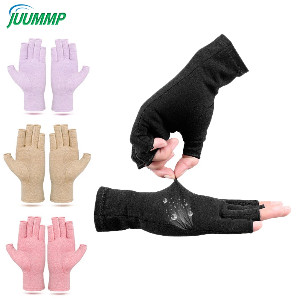 1 Pairs Compression Gloves Arthritis Gloves Winter Warm Open Finger for Men & Women Rheumatoid Osteoarthritis