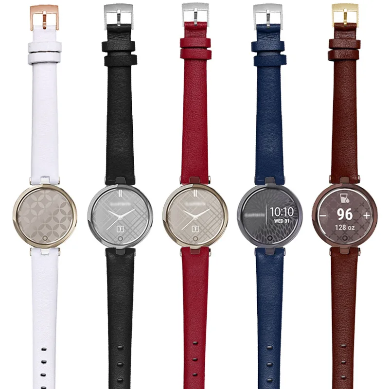 Garmin Genuine Leather Strap for Women - Soft Plain 14mm Watch Band