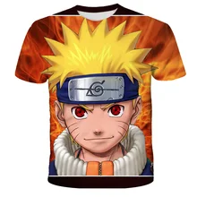 Camiseta de narutos kakashi para niño, camisetas 3d de Anime, ropa de dibujos animados para niños, patrones digitales geniales, Tops de cuello redondo de gran tamaño a la moda
