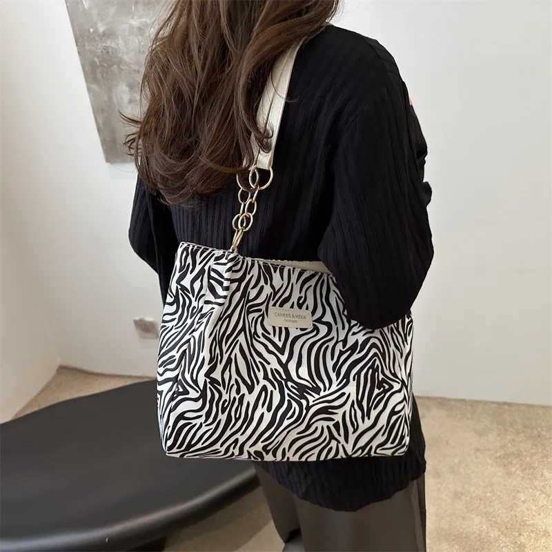 New Korean Style Canvas Tote Bag for Women - Large Capacity Casual Handheld & Shoulder Personalized Handbag