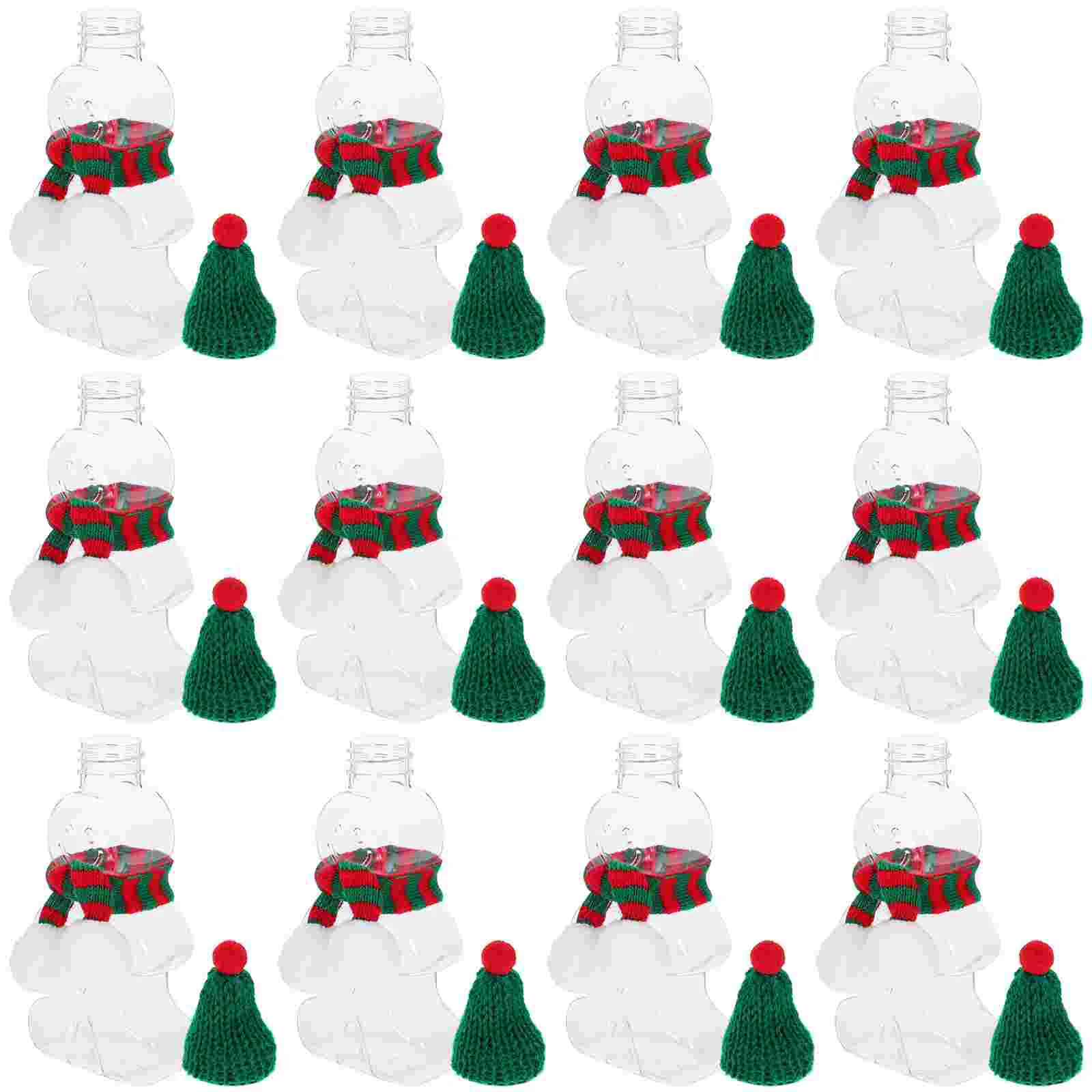 

Christmas Gingerbread Man Bottles Empty Juice Drink Bottle Beverage Bottles With Scarves Hats Party Favors