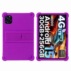 Shockproof Soft Silicon Protective Tablet Cover with Stand for DOOGEE G6 (PURPLE)