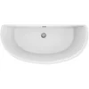 Trinity 69" - Modern White Freestanding Soaking Bath Tubs for bathroom, With Chrome Drain - Semicircular Acrylic Fiberglass 2