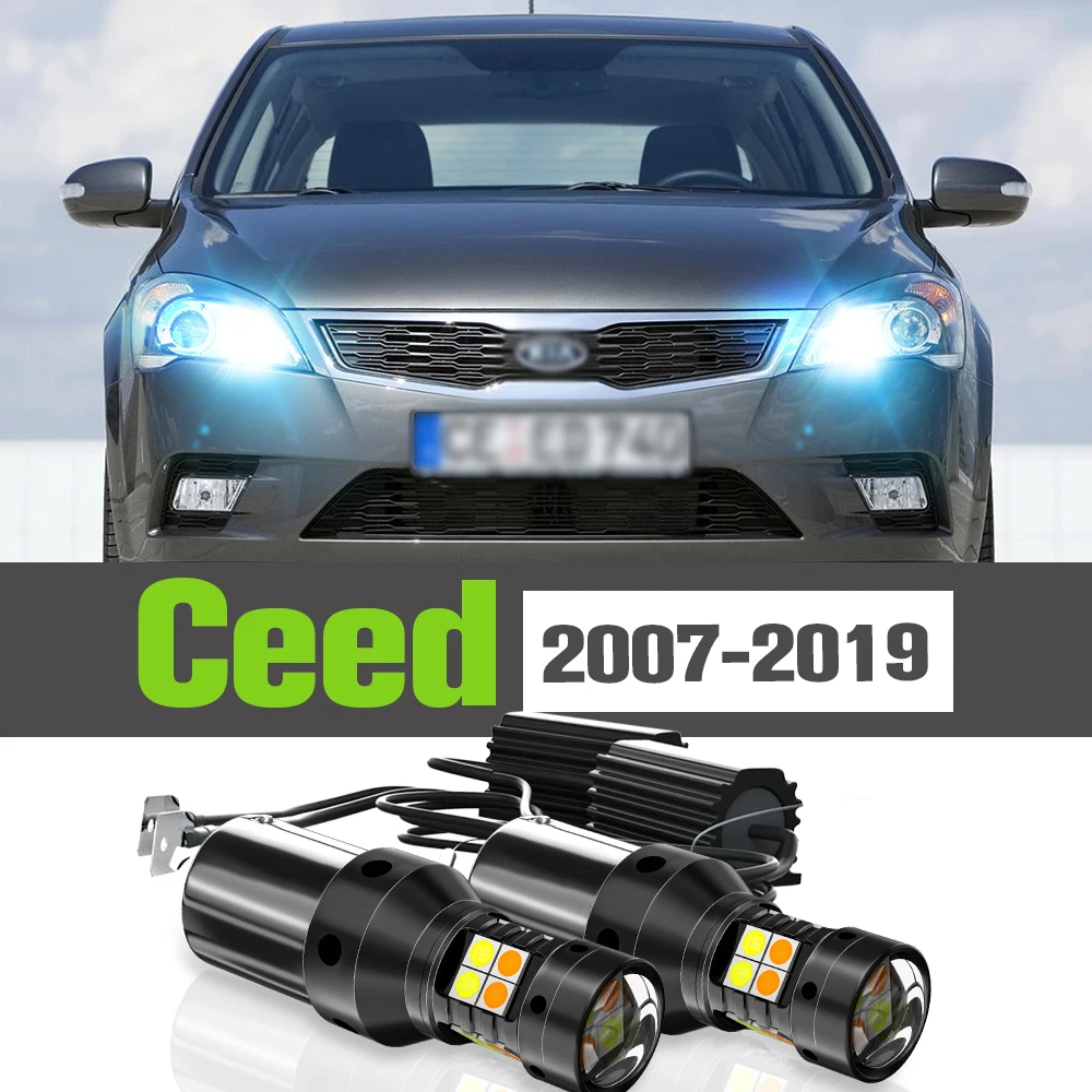 

2x LED Dual Mode Turn Signal+Daytime Running Light DRL Accessories Lamp For Kia Ceed 2007-2019 2011 2012 2013 2014 2015 2016