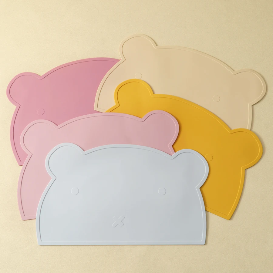 Description Picture 6 of item1PC Silicone Baby Placemat Waterproof Food Grade Table Mat Heat Insulation Baby Tableware Cute Cartoon Bear Shape Baby Stuff