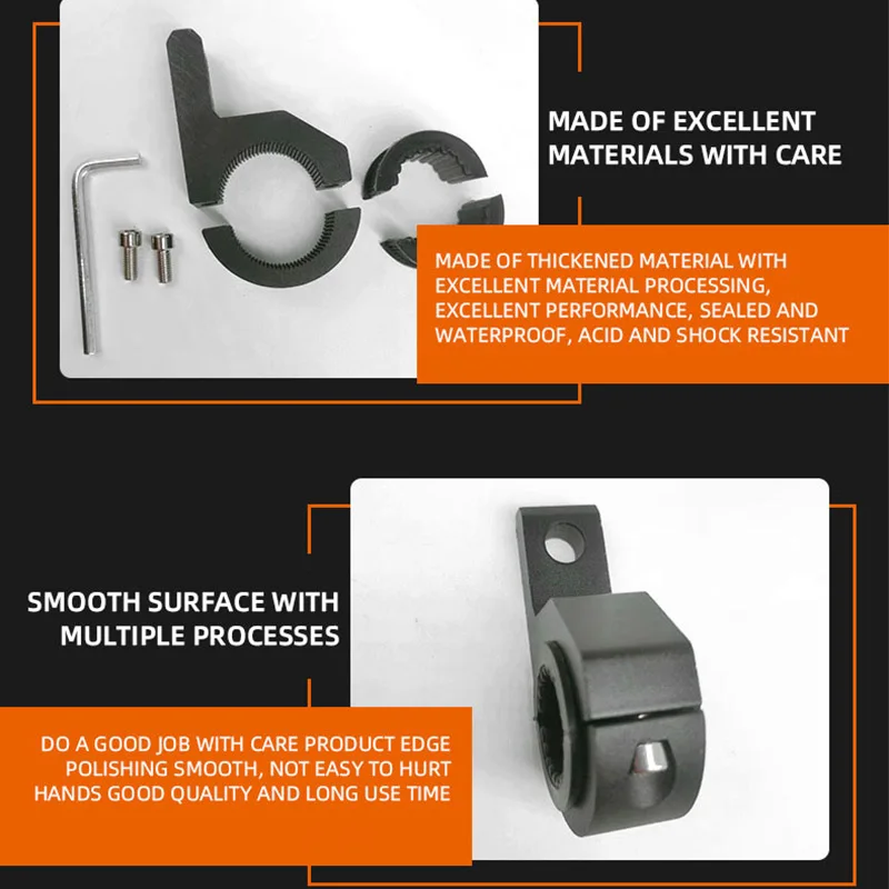Adjustable Motorcycle Spotlights Bracket Kit - Universal Tube Clamp for Fog & Auxiliary Lights