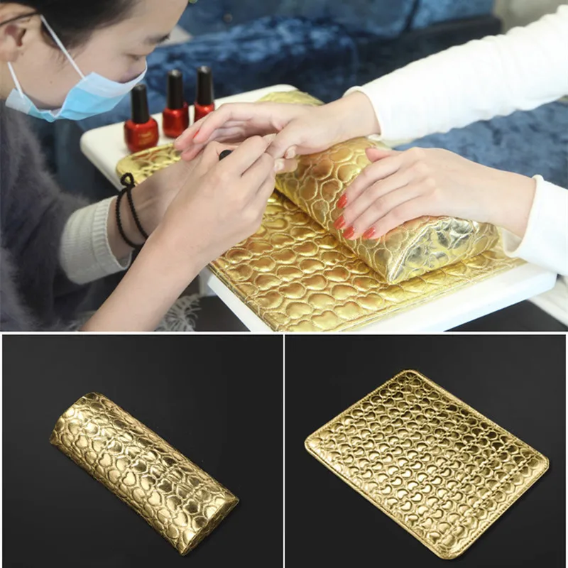 2 Pcs Semicircle Hand Rests Cushion Pillow Pad Set Nail Art Design Manicure Beauty Tool Manicure Art Mat Salon Equipment