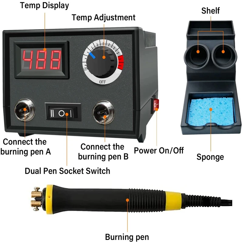 Pyrography Wood Burning Kit Professional Wood Burner Tool Dual Pen 30 Tips  with Bag - AliExpress