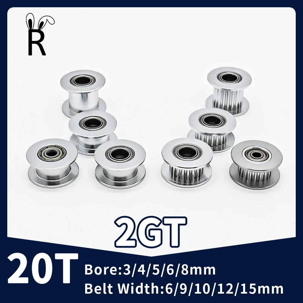 Kozelo 5Pcs 2GT Idler Pulleys - [5mm Bore X 18mm Outer