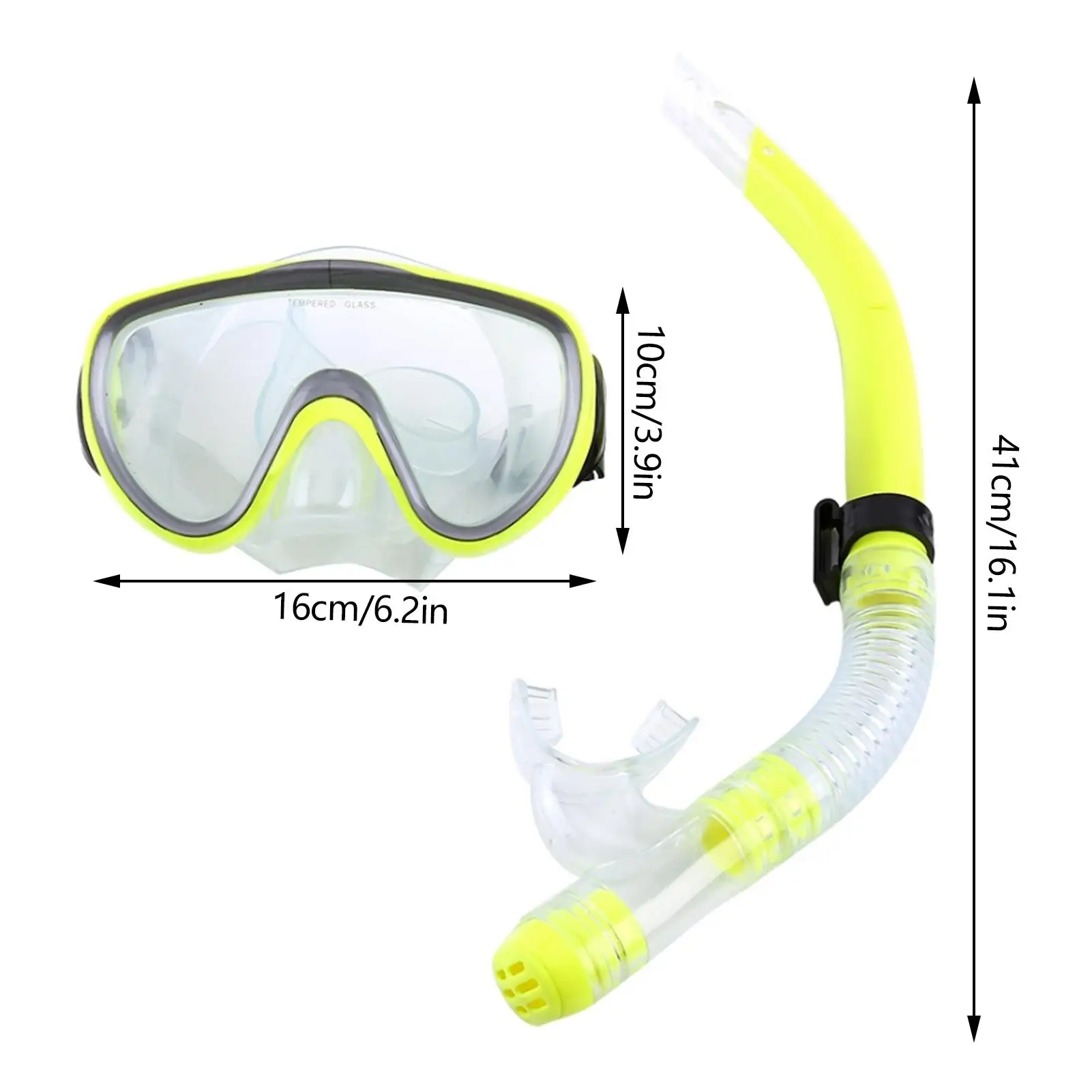 Adult Tempered Glass Snorkel Dive Mask-Half Dry Scuba Swimming Equipment for Training & Snorkeling