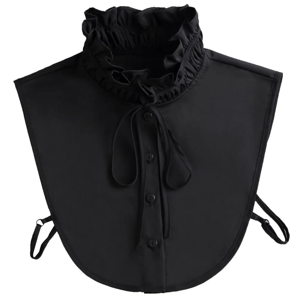 

Cotton Ruffled Bow Fake Collar Cute Bowknot Lace Decoration Shirt Collar High Collar Detachable Undershirts Sewing