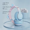 40654-a80743.jpg ecouteur sans fil Bluetooth à lumière LED, casque nickel é, écouteurs stéréo HiFi avec micro pour filles Kawaii