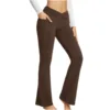 Quality Solid Color Casual Micro Flared High Waist Slim Fit Wide Foot Yoga Fitness Pants Women's Clothing 3