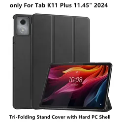 Premium PU Leather Flip Stand Cover for Tab K11 Plus 2024 (With Hardshell Black)