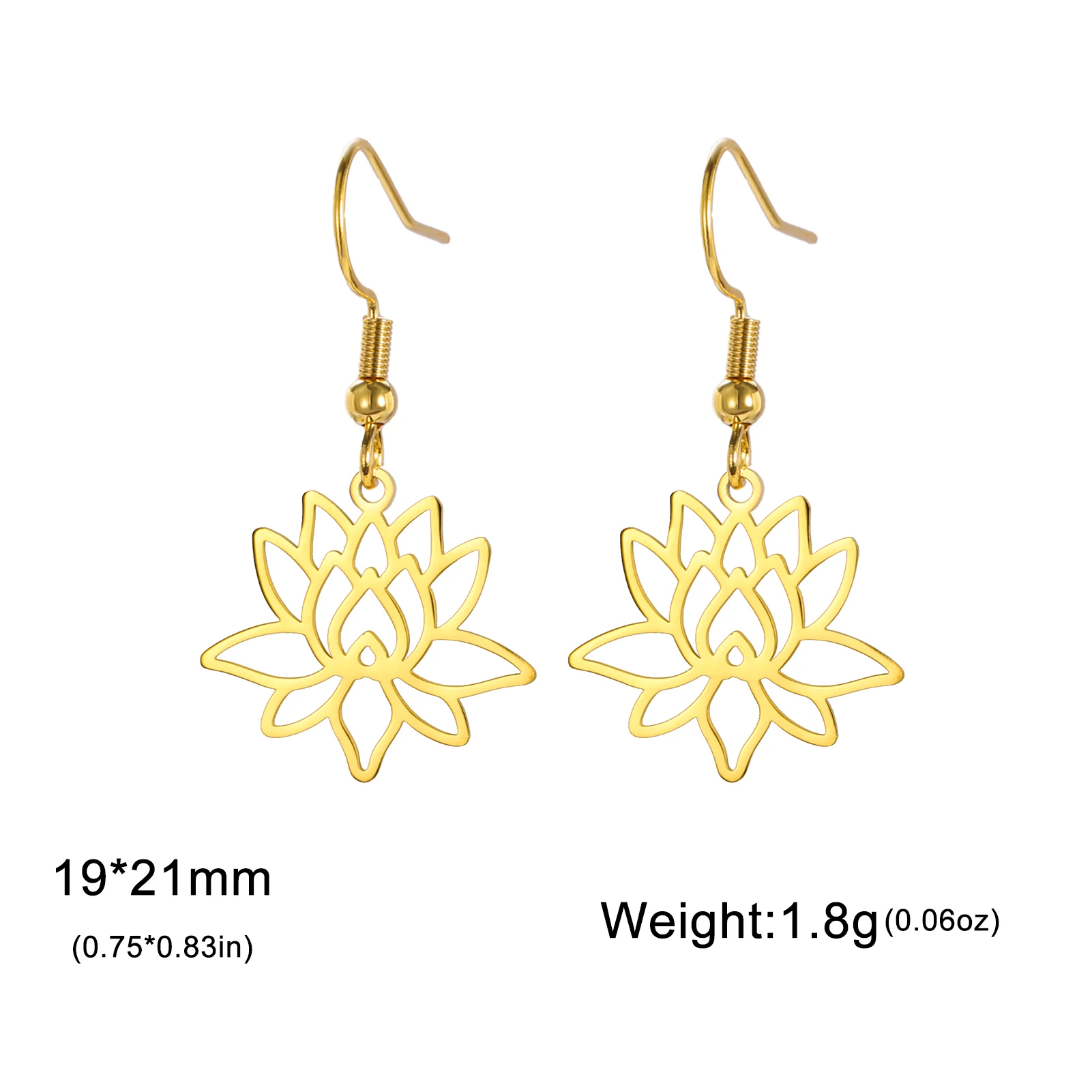 UNICRAFTAL 4 Paia Orecchini Pendenti A Forma Di Fiore Di Loto In Acciaio Inossidabile, Simbolo Yoga E Buddhismo, Gioielli Unici Per Donne, Regalo Festa - 5