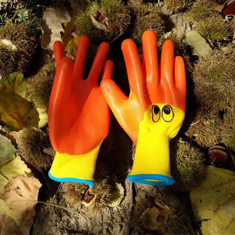 Kids Children Protective Gloves Durable Waterproof Garden Anti Bite Cut Collect Seashells Protector Planting Work Gadget 1
