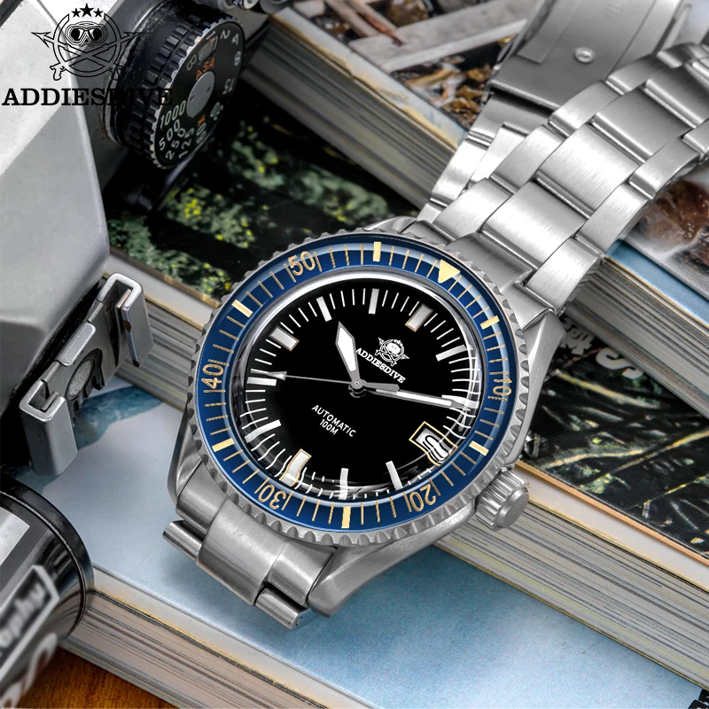 ADDIESDIVE NEW NH35A Automatic Watch Bubble Mirror Sapphire Mechanical Men's Watches Stainless Steel Luminous Diver Watch AD2058