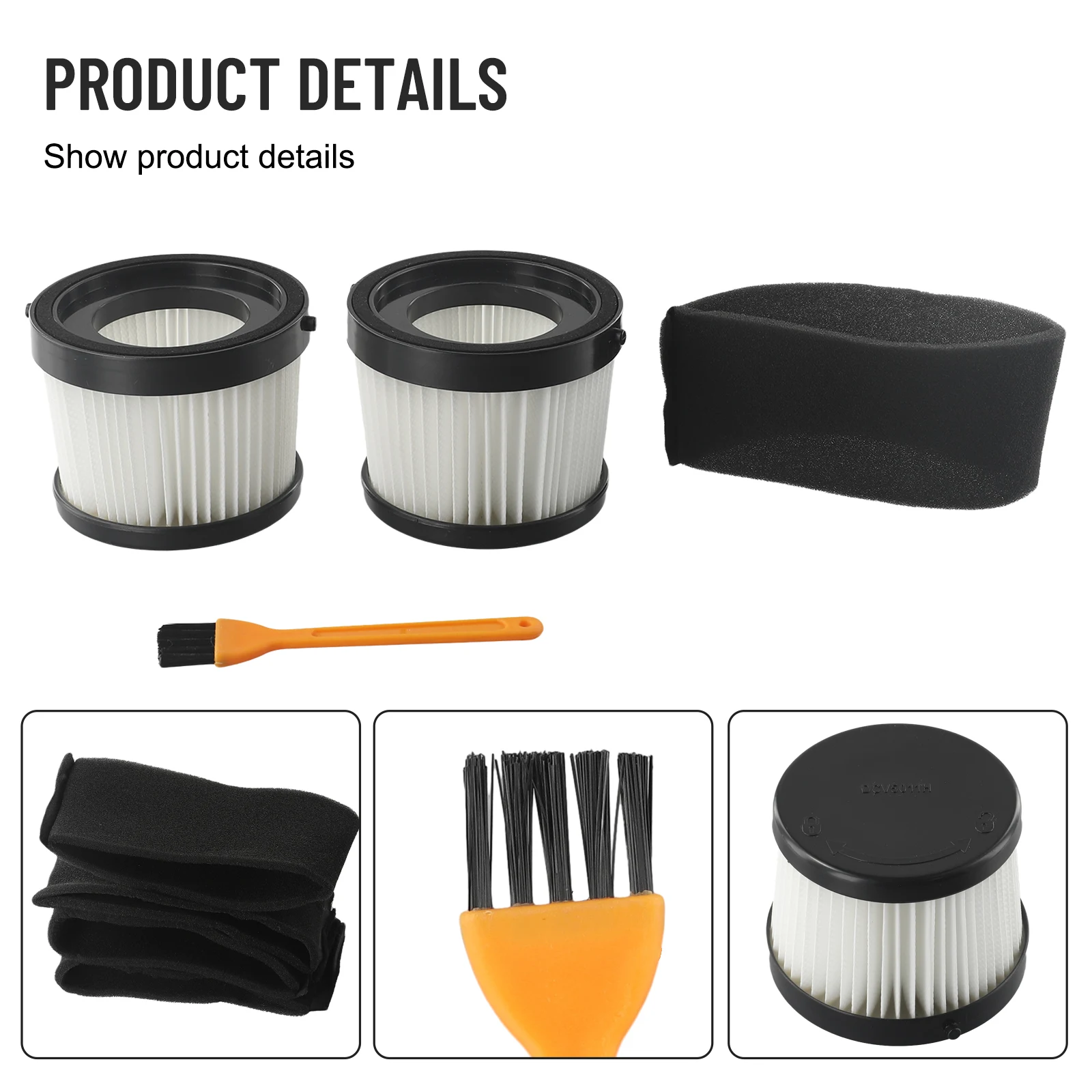 세척 가능한 필터 폼 슬리브 필터, DCV501HB 20V 무선 핸드헬드 진공 청소기 부품 교체 청소 도구, 8.1x6.2cm