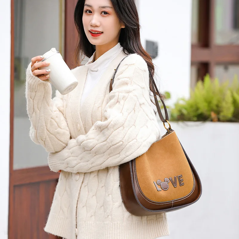 Disney Mickey Purses and Handbags Retro Tote Bags for Women Large Capacity Kawaii Crossbody Shoulder Bag Anime Case Cute Wallet