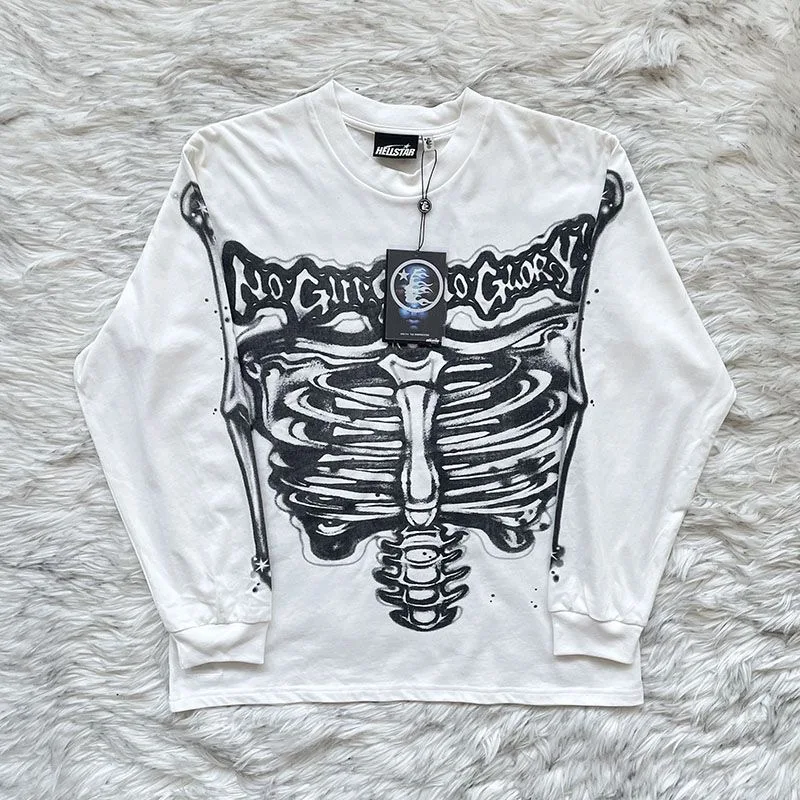 

Hellstar Couple style Men Women Long Sleeved Extra Large Long Sleeve T-Shirt Cotton Graffiti Printip-hop
