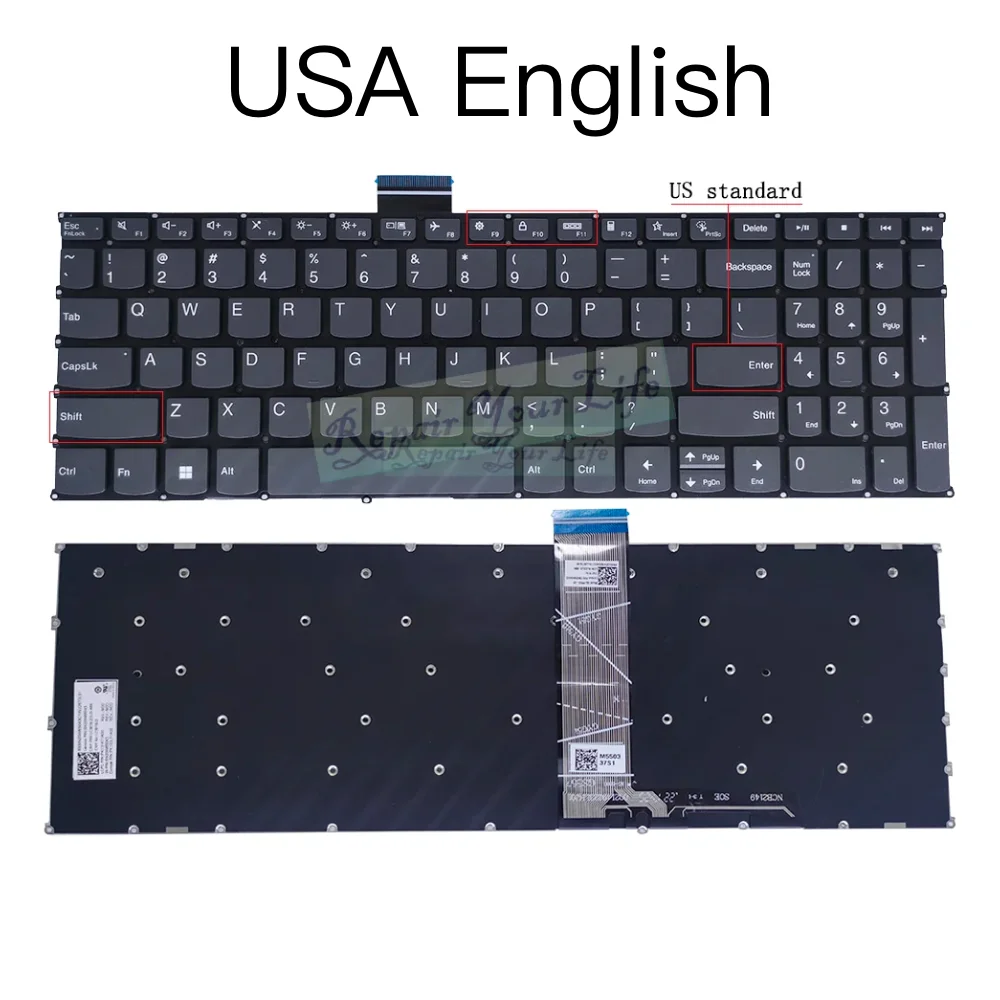 Teclado para Lenovo Ideapad 17ada05 17ada6 17adc6 317are05 17iml05 17iil05 V17i Azerty Francês - Imagem 4