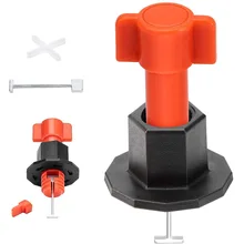 

Reusable Tile Levelling System with 100 Pieces Tile Spacers and 50 Replacement Needles with Special Wrench for Construction