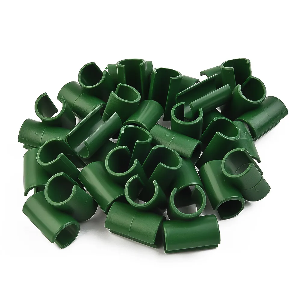50Pcs 11/16/20mm Adjustable Plastic Fastener Garden Cross Clip For Fixed Garden Frame Rod Fixed Buckle Trellis Stake Clamp