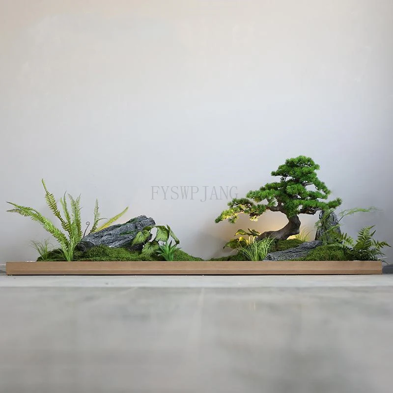 시뮬레이션 녹색 식물 장식 나 넌트 대나무 조경 조경 거실 계단 아래의 경기장, 환영 소나무 조경 조합 세트 장식 