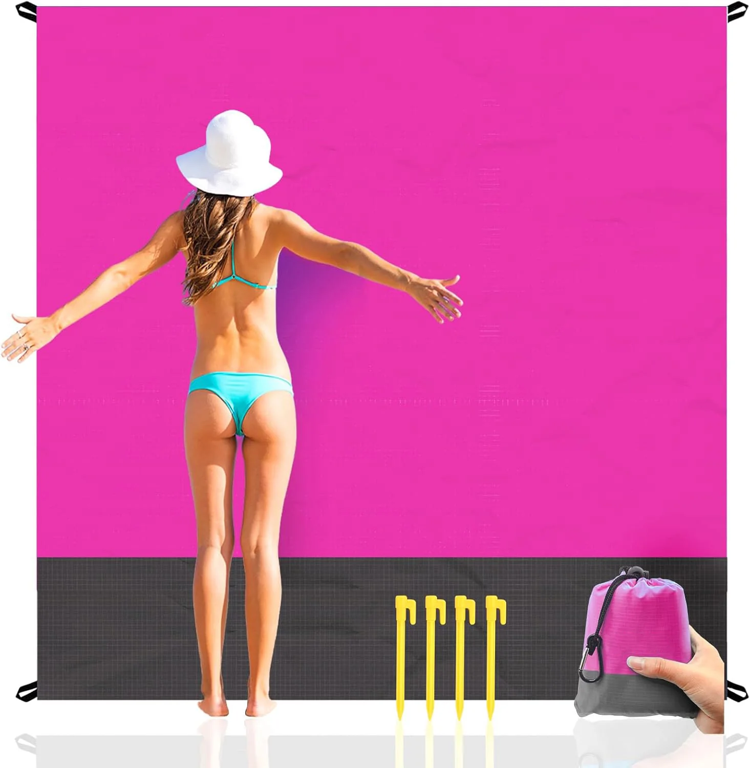 Ripstop nylon close‑up of beach blanket material