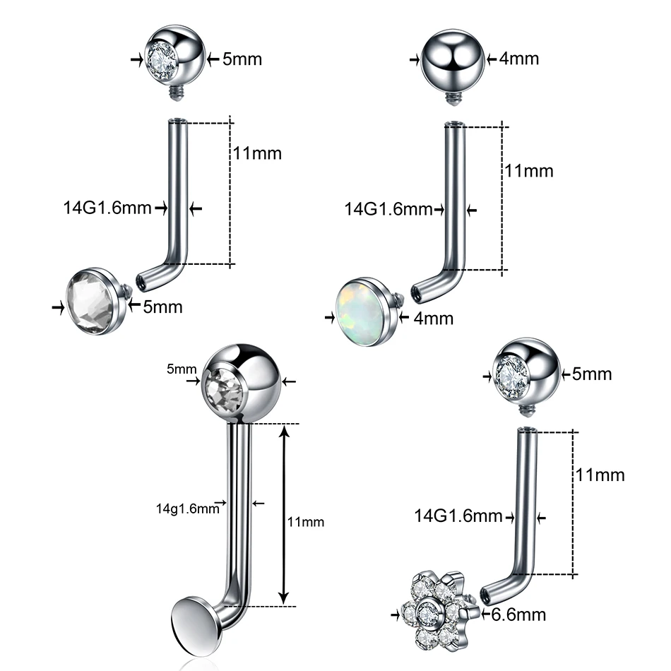Titanium Christina Vertical Hood Piercings Flower Lip Rings Opal Sexy Vagina Genital Piercing VCH Eyebrow Piercings Jewelry 1PC piercing jewelry body piercing earrings ear piercing jewelry body piercing jewelry body jewelry