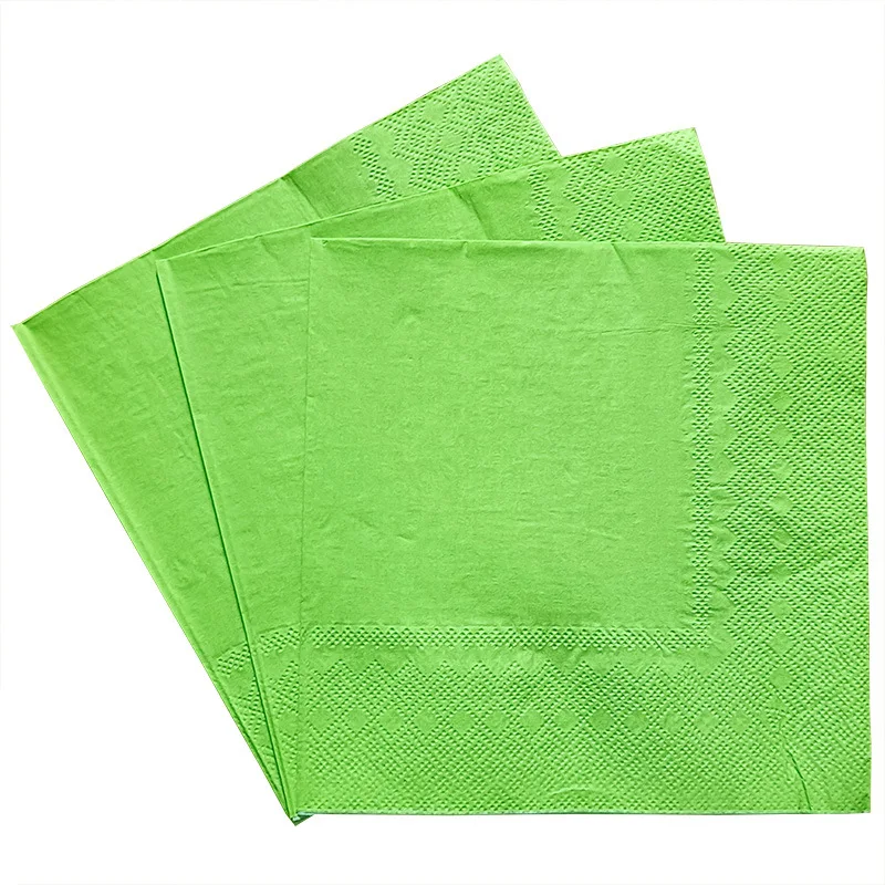 20Pcs Holiday Party Decoupage Table Paper Napkins 13x13'' Pure Wood Pulp Monochrome Double-layer Printed Paper Ornament disposable tableware paper napkins