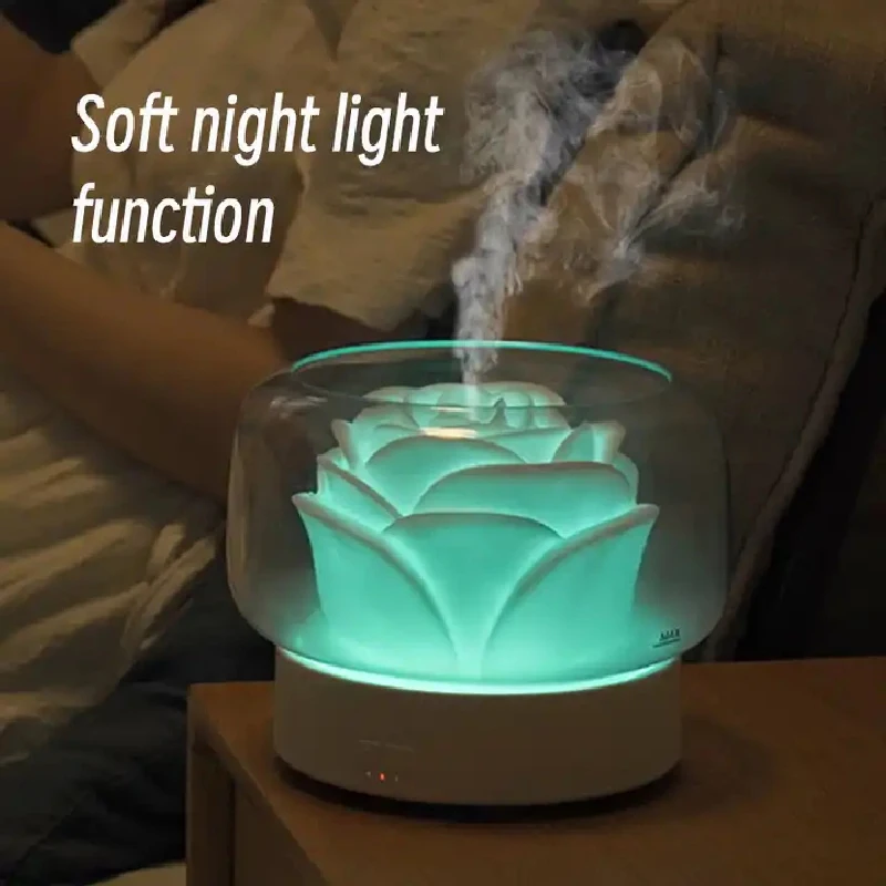 

Rose Shaped Ultrasonic Essential Oil Diffuser Aromatherapy Humidifier With Colorful Night Light Aromatherapy Diffuser