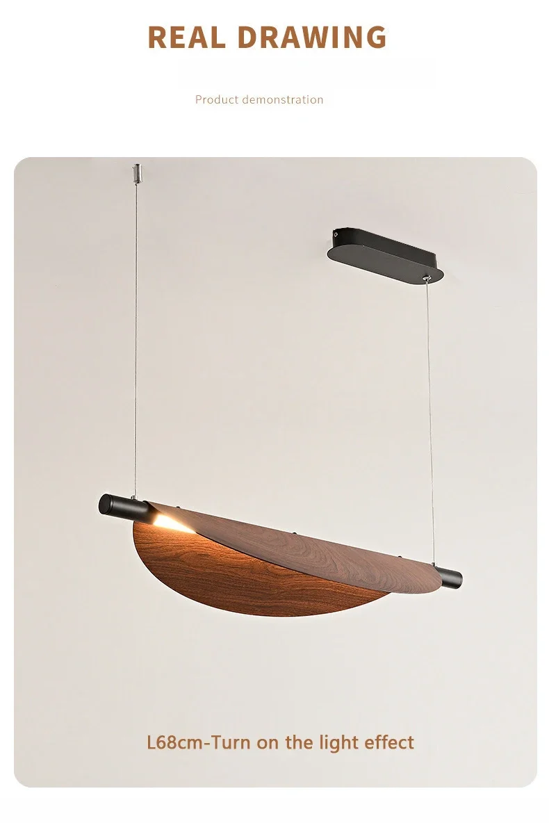 Nordic Wood Grain Leaves Led Pendant Light Wabi Sabi Restaurant Table Bar Chandelier Lighting Home Tea Room Decor Hanging Lamps
