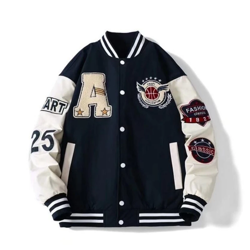 Vintage Casual Baseball Jacket Men's Furry Letters Embroidery Patchwork  Streetwear Hip Hop College Style Unisex Varsity Jackets - Jackets -  AliExpress