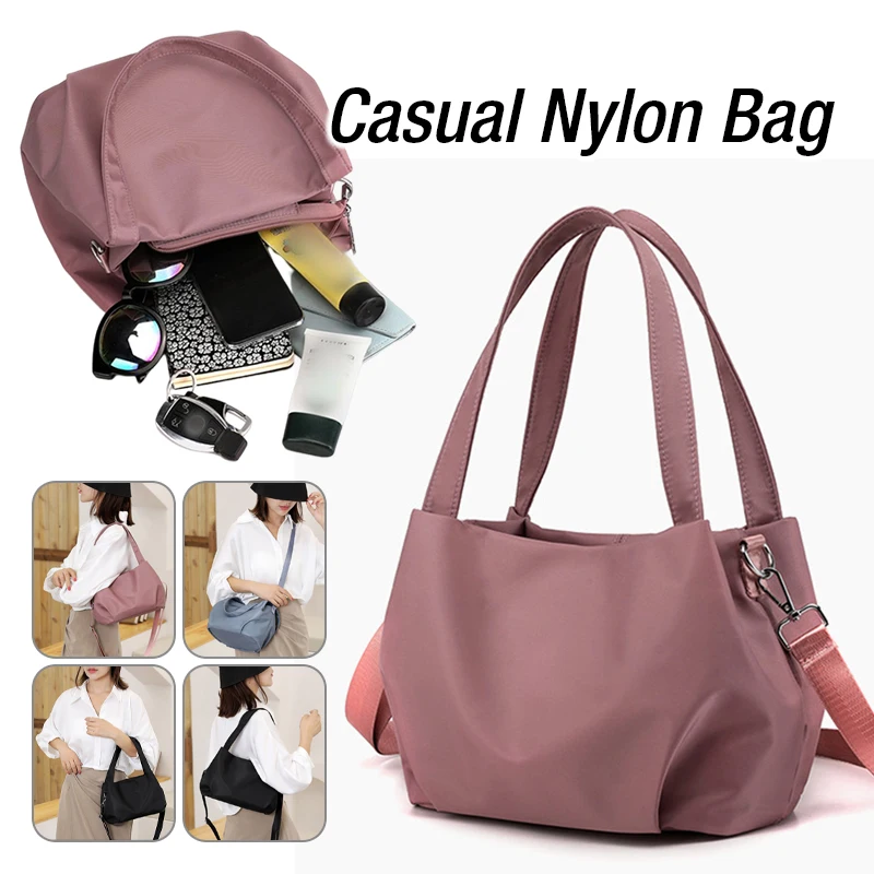

Large Capacity Fashion Versatile Casual Messenger Bag Handbag Womens Zipper Tote Bags Daily Look Fashion Nylon Cloth Bag