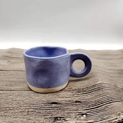 250ml Modern Print Handmade Ceramic Mug with Ring Handle - 280ML (Purple)