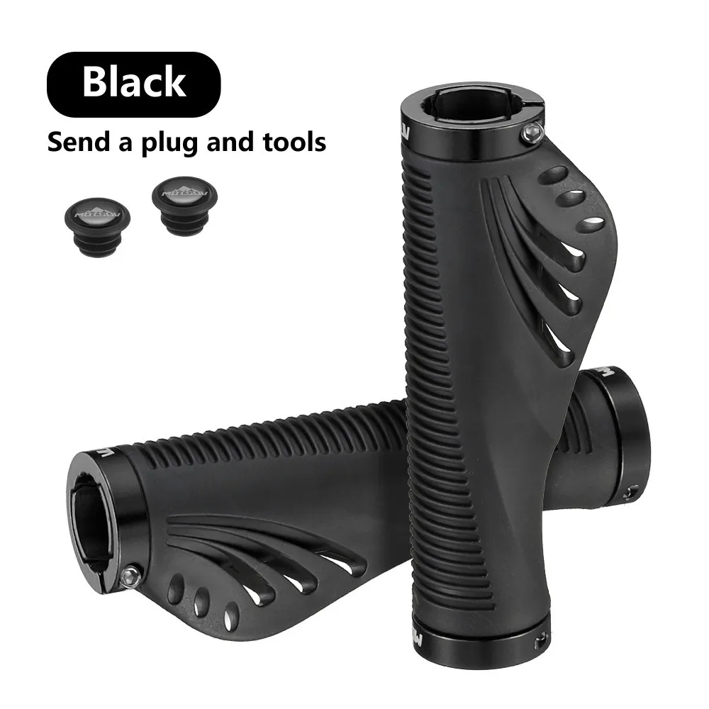 Ergonomic Non-Slip Bicycle Handlebar Grips with Aluminum Double Lock
