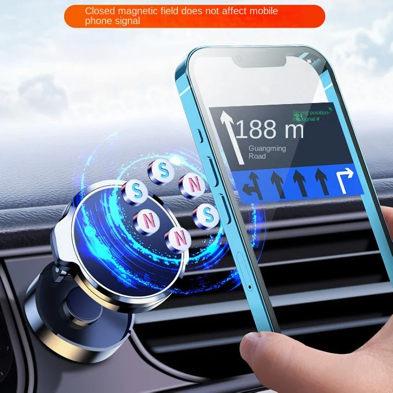 Cash Portable Magnetic Mobile Phone Holder Metal Car Holder 360 Degree Rotating Folding Car Universal Holder Navigation Holder