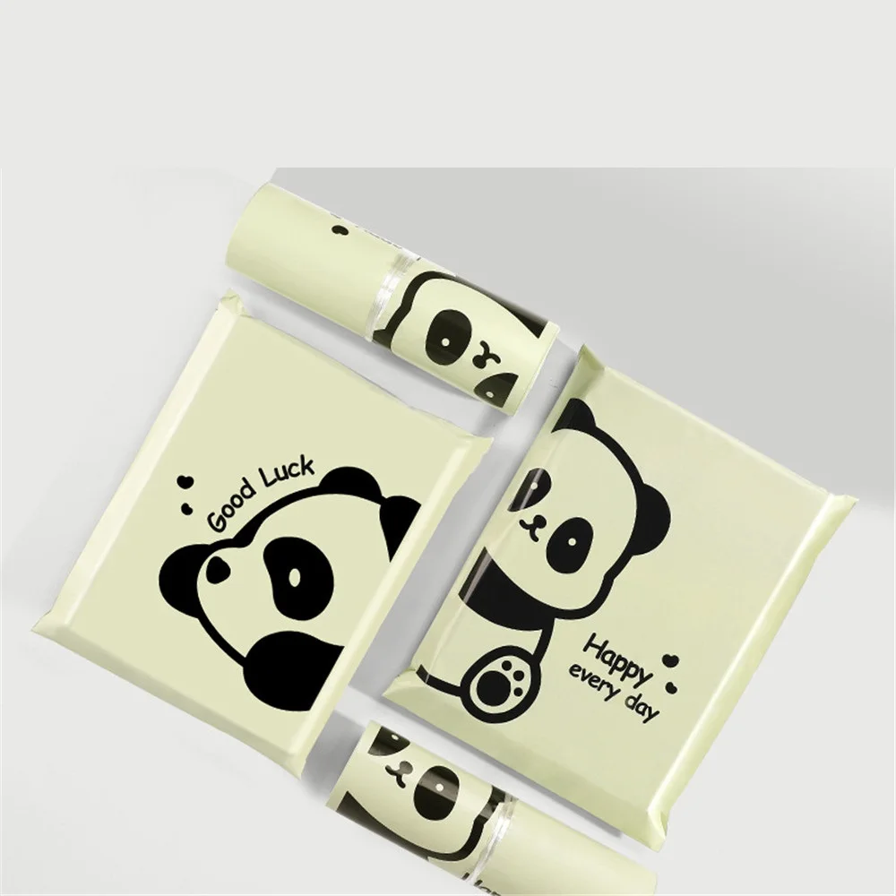 10 قطعة مغلفات بولي أكياس التعبئة والتغليف النقل الكرتون الباندا الهدايا تخزين أكياس اكسبرس ساعي الحقيبة للأطفال هدية عيد ميلاد