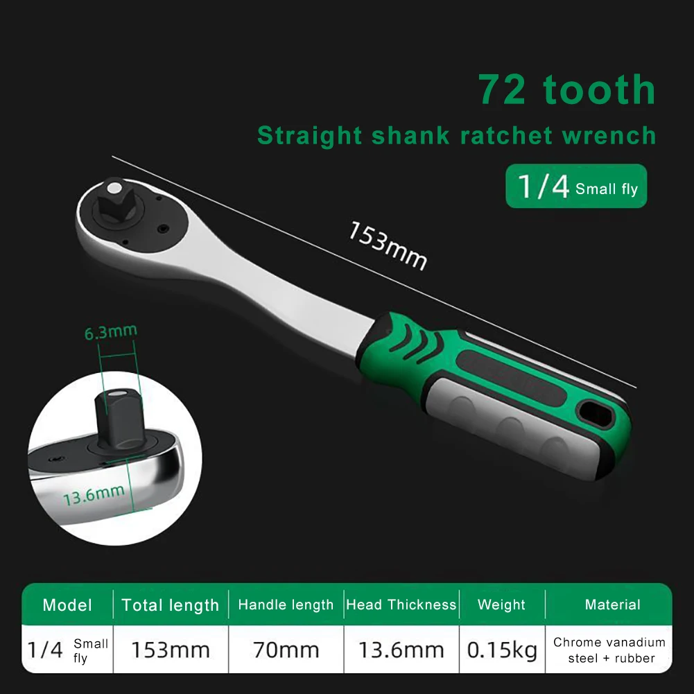  Torque Ratchet Wrench Set 1/4" 3/8" 1/2" Drive Swivel Socket Wrench Kit Tool 24/72 Teeth Quick Release Repair Hand Tools 