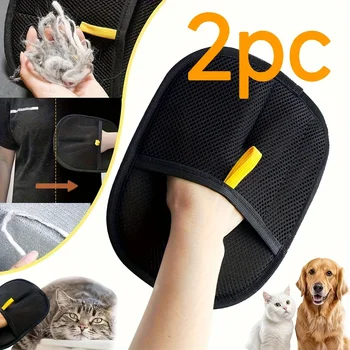 2pcs Static Pet Hair Remover Gloves Pet Hair Remover Brush Sofa Dual-Sided Static Brush for Dogs & Cats Pet Grooming Supplie 1