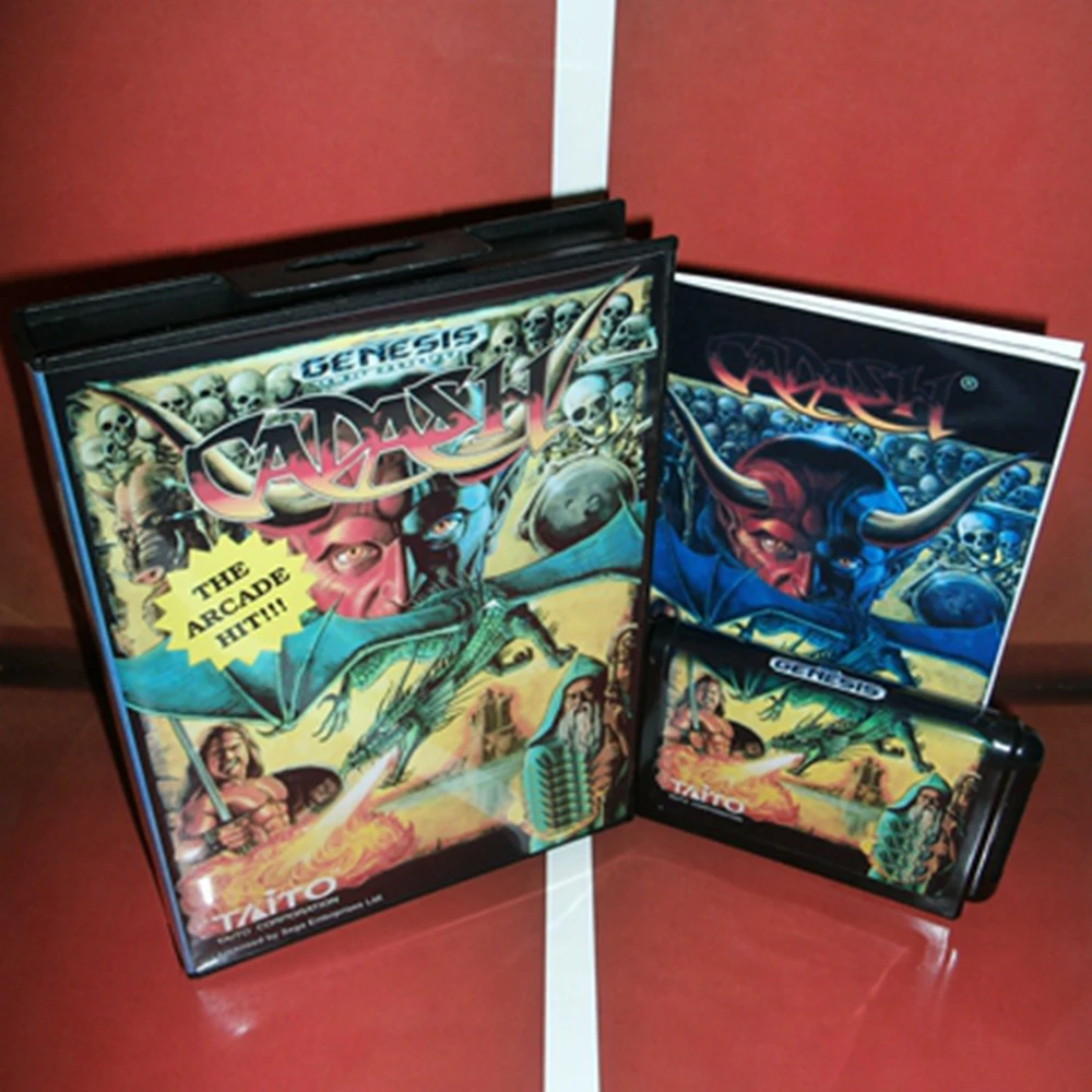 

Cadash с коробкой и ручным картриджем для 16-битной игровой карты Sega MD, Megadrive Genesis system